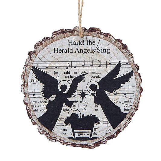 Hark the Herald Angels Sing Wood Slice Ornament - The Christian Gift Company