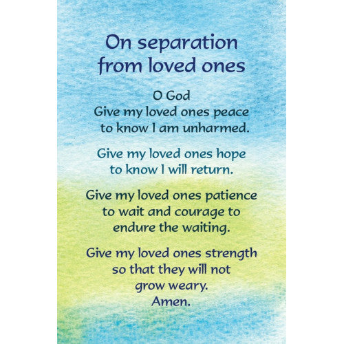 On Separation From Loved Ones Postcard - The Christian Gift Company