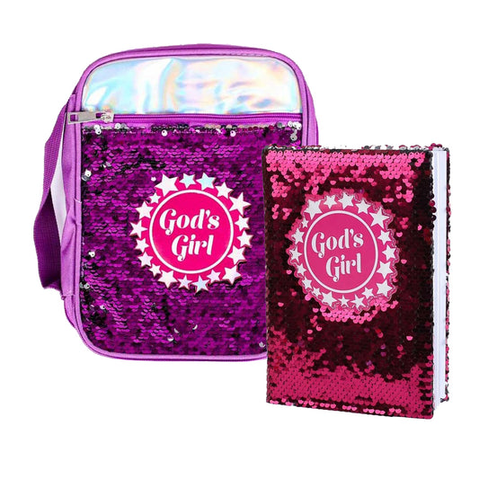 God's Girl Sequinned Journal and Bible Cover Bundle - The Christian Gift Company