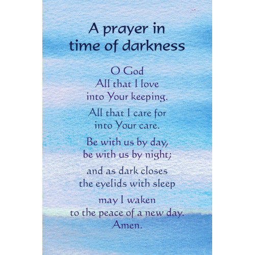 Prayer In Time Of Darkness Postcard - The Christian Gift Company