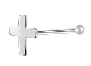 Sterling Silver Cross Nose Stud - The Christian Gift Company