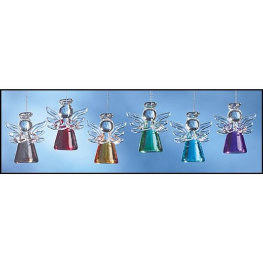 Mini Coloured Glass Angel Ornaments - The Christian Gift Company