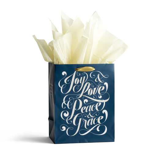 Joy and Love - Medium Gift Bag with Tissue - The Christian Gift Company
