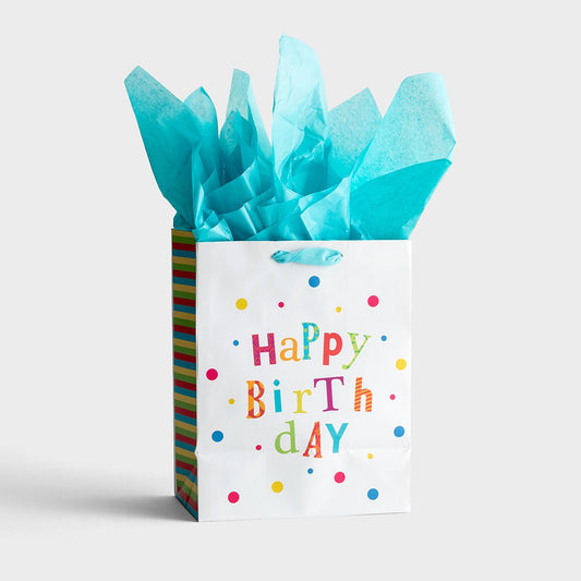 Happy Birthday - Medium Gift Bag with Tissue - The Christian Gift Company