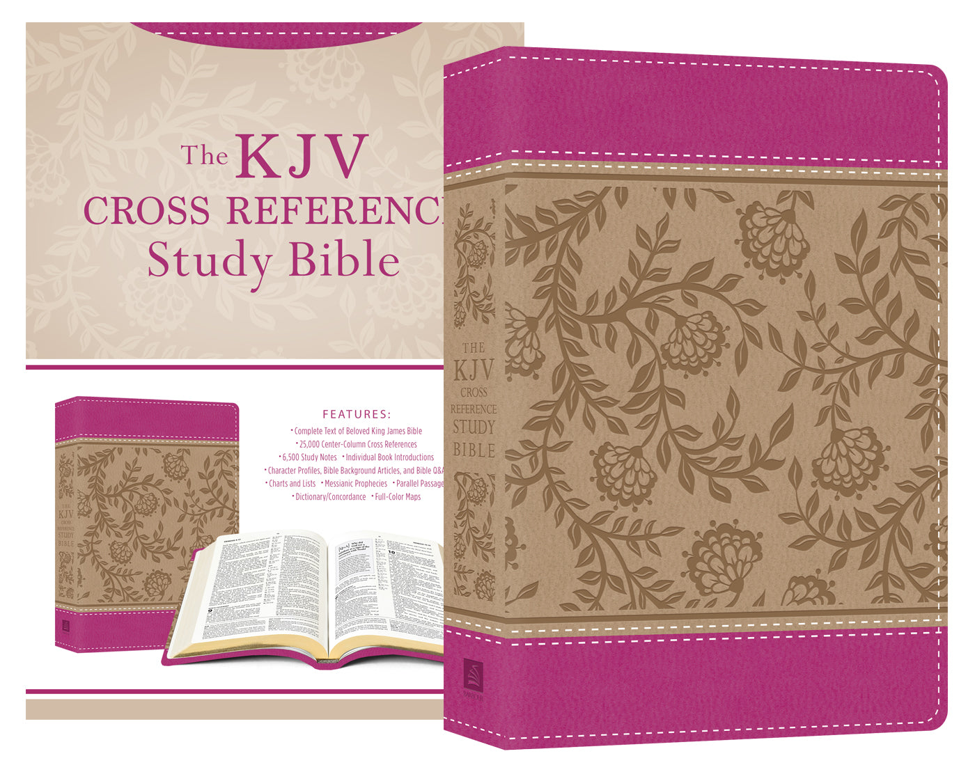KJV Cross Reference Study Bible Compact [Peony Blossoms] - The Christian Gift Company