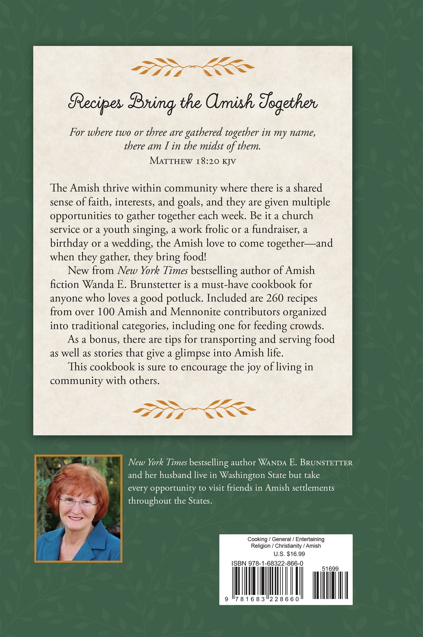 Wanda E. Brunstetter's Amish Friends Gatherings Cookbook - The Christian Gift Company