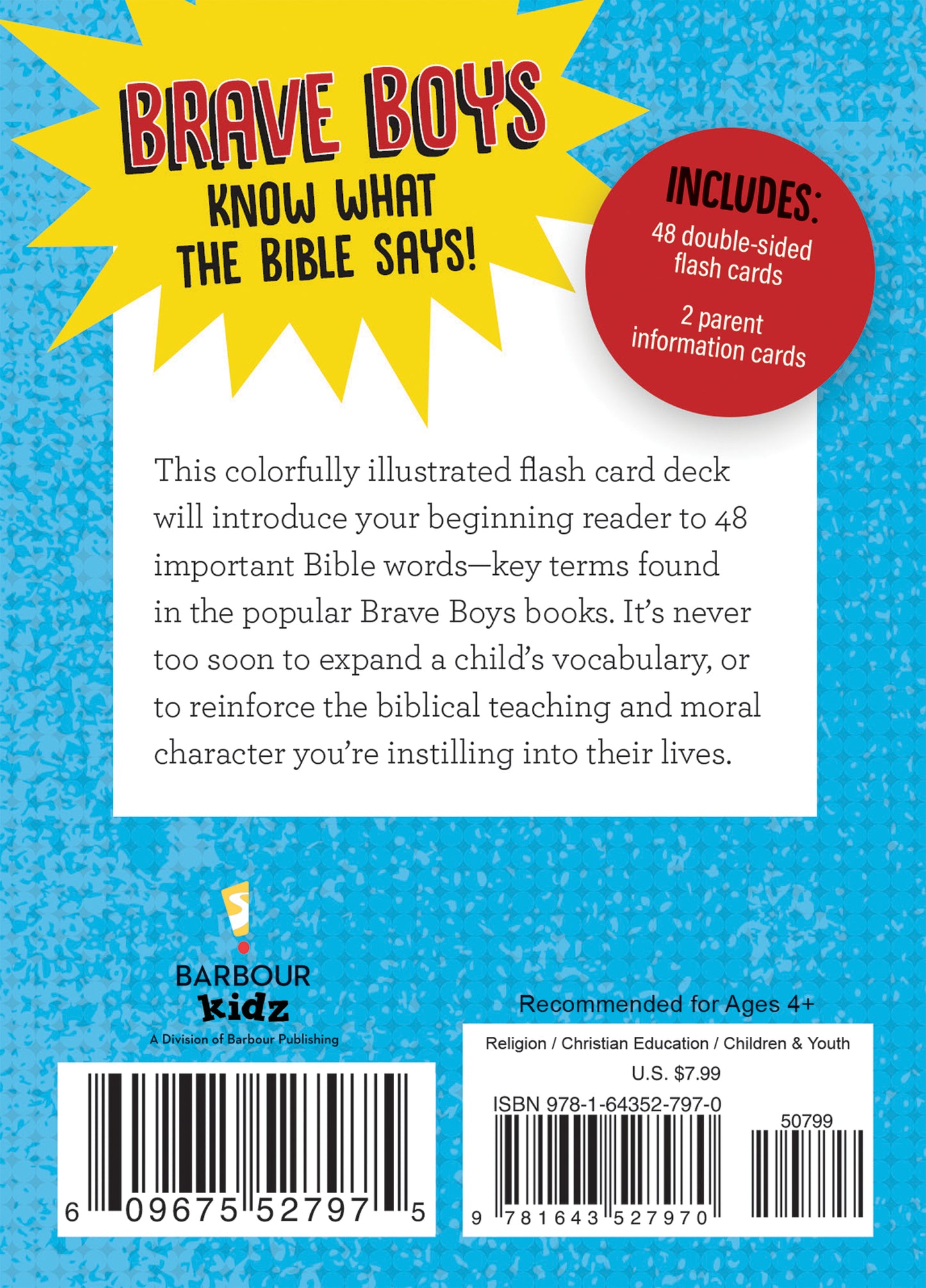 Brave Boys Bible Words Flash Cards - The Christian Gift Company