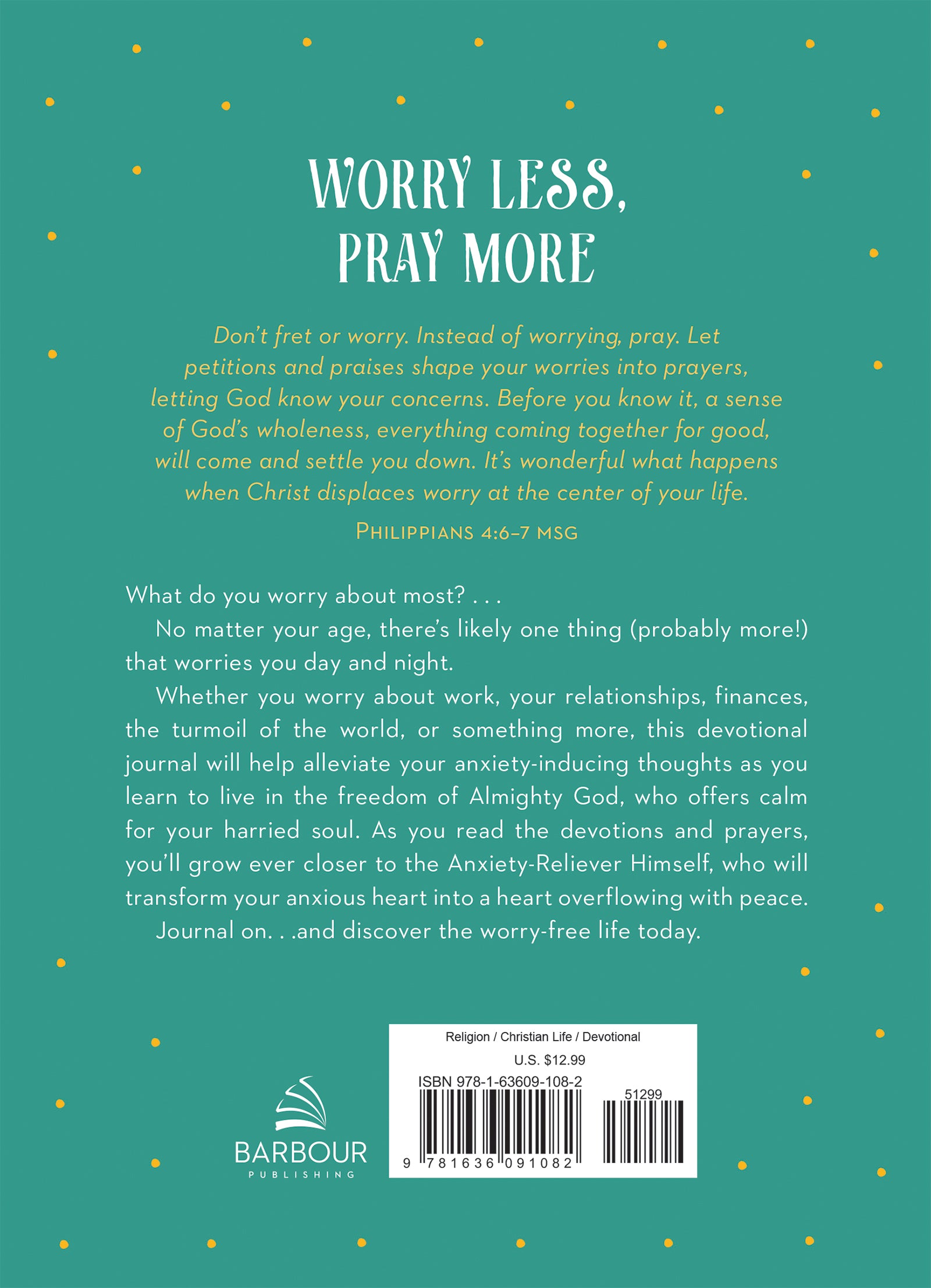 Worry Less, Pray More Devotional Journal - The Christian Gift Company
