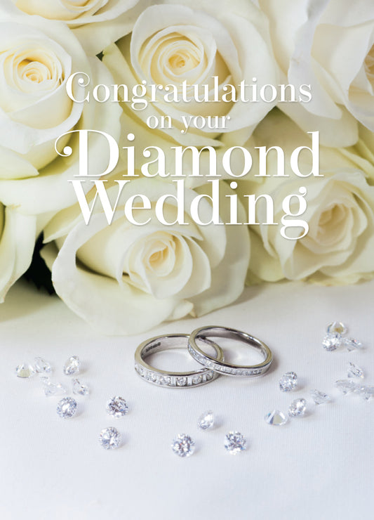 Diamond Anniversary Card - Rings And Diamonds - The Christian Gift Company