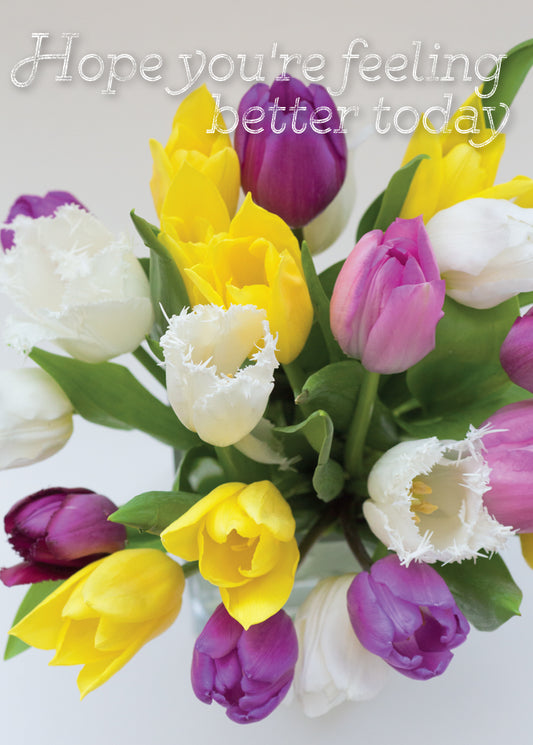 Get Well Card - Tulip Bouquet - The Christian Gift Company