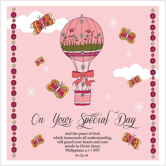 Special Day Card - Balloon/Pink - The Christian Gift Company