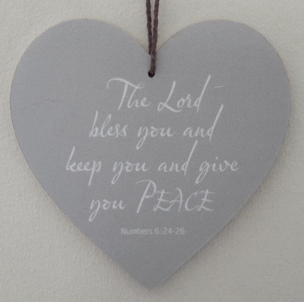The Lord Bless You Hanging Heart Decoration - The Christian Gift Company