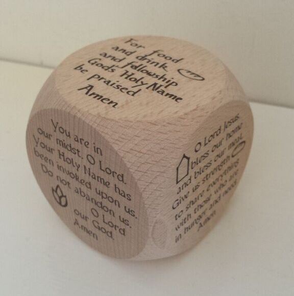 Large Grace Solid Oak Prayer Cube - The Christian Gift Company
