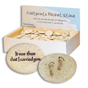 Footprints Pocket Stone - The Christian Gift Company