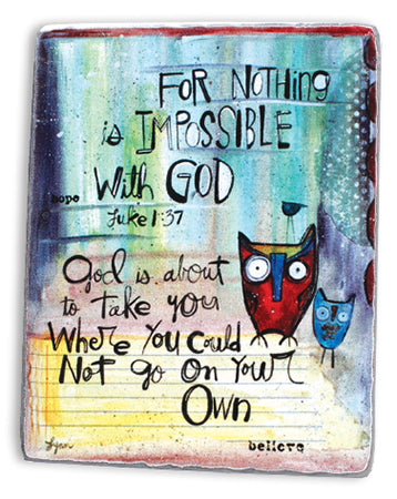 Nothing Is Impossible For God Metal Sign - The Christian Gift Company