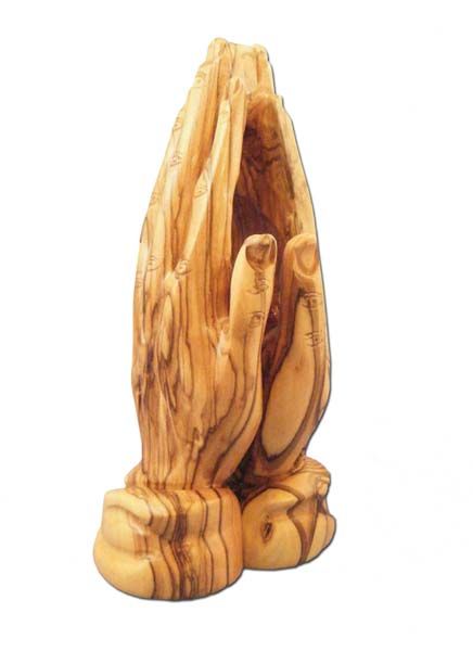 Olive Wood Praying Hands Large - The Christian Gift Company