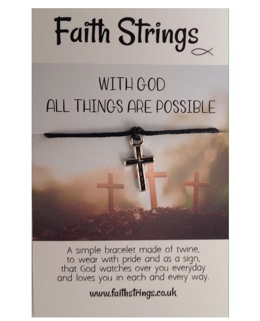 Faith Strings Bracelet - With God All Things Are Possible - The Christian Gift Company