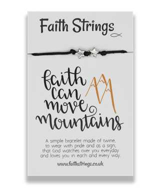 Faith Strings Bracelet - Faith Can Move Mountains - The Christian Gift Company