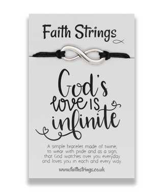 Faith Strings Bracelet - God's Love Is Infinite - The Christian Gift Company