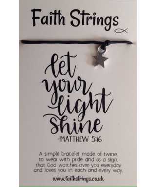 Faith Strings Bracelet - Let Your Light Shine - The Christian Gift Company