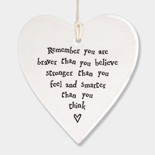 Remember You Are Braver Porcelain Heart - The Christian Gift Company