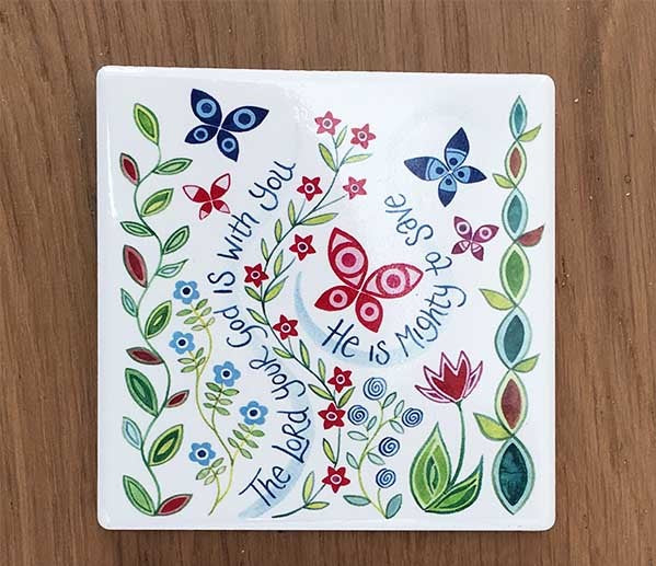 Hannah Dunnett Coaster Square - The Lord Is With You - The Christian Gift Company