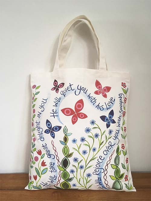 Hannah Dunnett Canvas Tote Bag Great Delight / The Lord Is With You - The Christian Gift Company