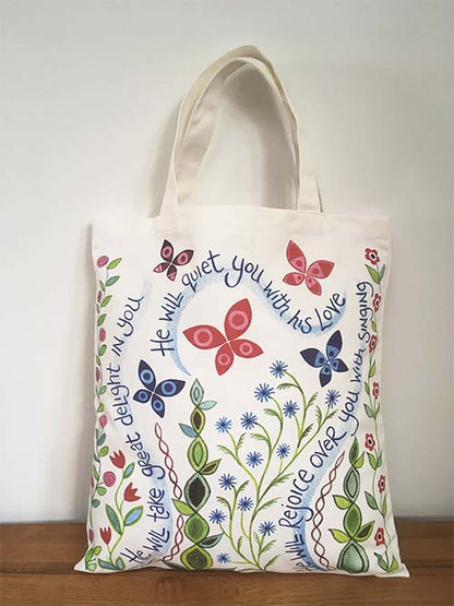 Hannah Dunnett Canvas Tote Bag Great Delight / The Lord Is With You - The Christian Gift Company