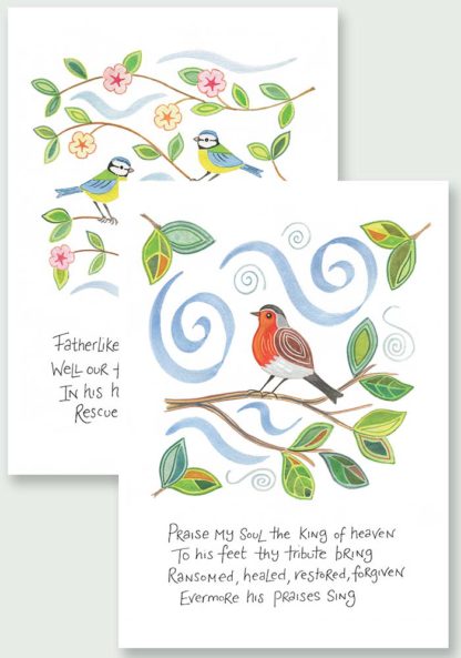 Hannah Dunnett Notecards - Praise My Soul & He Gently Bears Us - The Christian Gift Company