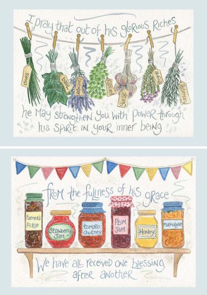 Hannah Dunnett Notecards - May He Strengthen You & Blessing - The Christian Gift Company