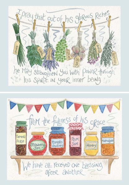 Hannah Dunnett Notecards - May He Strengthen You & Blessing - The Christian Gift Company