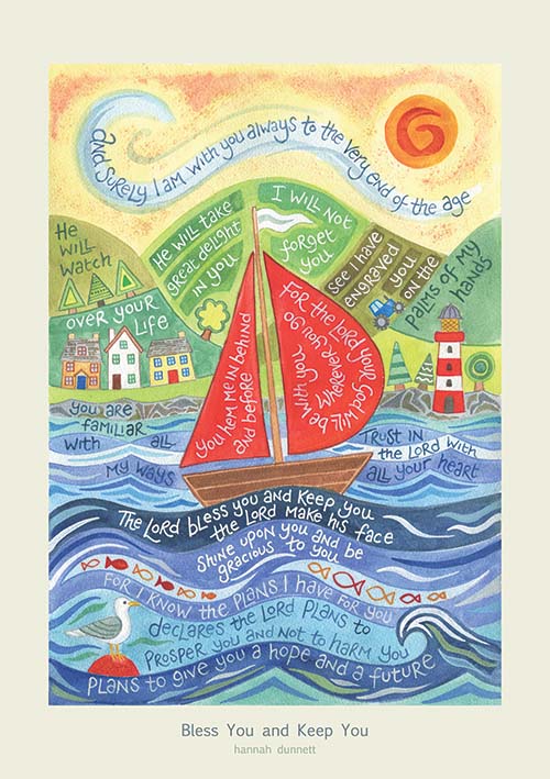 Hannah Dunnett Bless You And Keep You Card - The Christian Gift Company