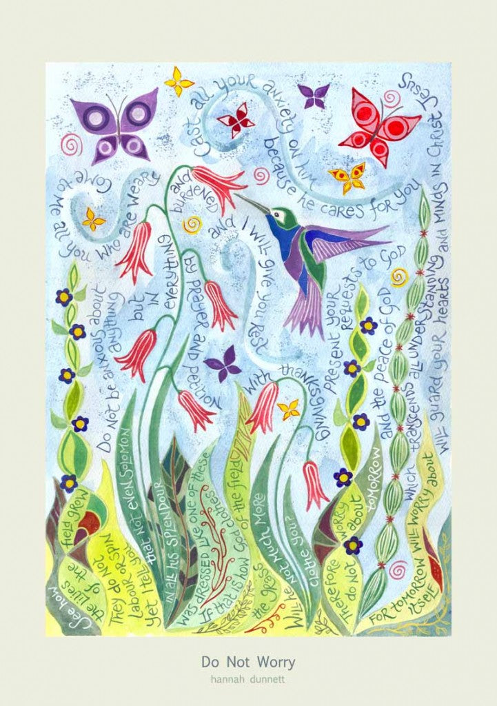 Hannah Dunnett Do Not Worry Card - The Christian Gift Company