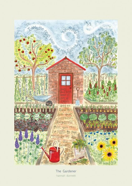 Hannah Dunnett The Gardener A3 Poster - The Christian Gift Company