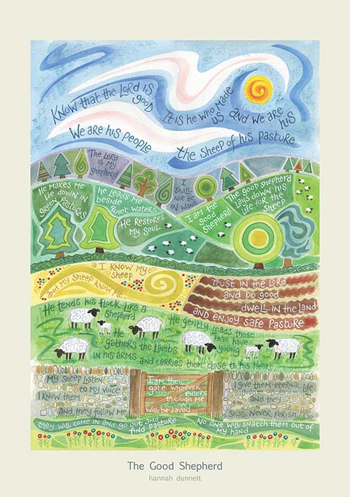 Hannah Dunnett The Good Shepherd A3 Poster - The Christian Gift Company