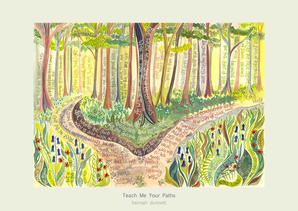 Hannah Dunnett Teach Me Your Paths A3 Poster - The Christian Gift Company