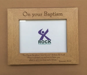 Wooden Engraved Baptism Frame - The Christian Gift Company