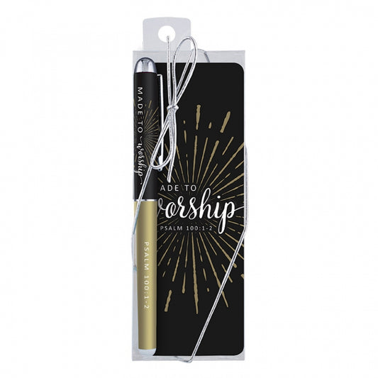 Made To Worship Pen and Bookmark Set - The Christian Gift Company