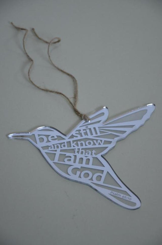 Be Still and Know Laser Cut Hanging Bird - The Christian Gift Company