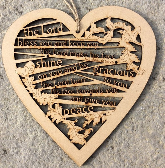 May The God Of Hope Wooden Hanging Heart - The Christian Gift Company