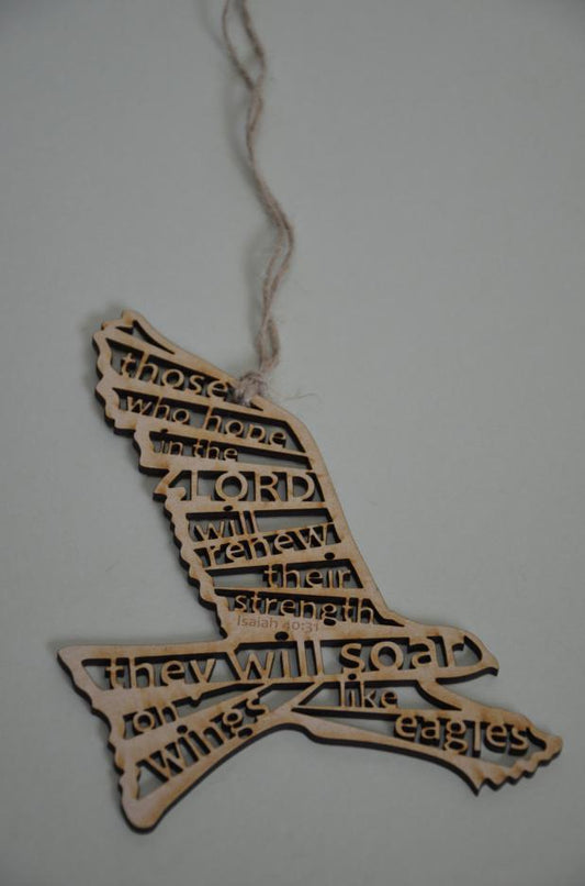 Those Who Hope Wooden Hanging Bird - The Christian Gift Company