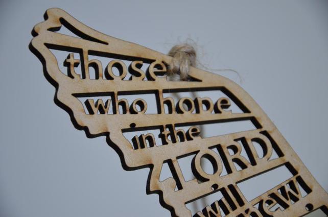 Those Who Hope Wooden Hanging Bird - The Christian Gift Company