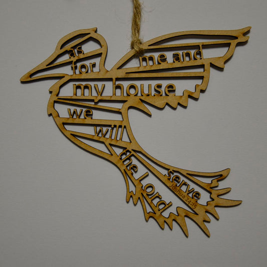 As For Me and My House Wooden Hanging Bird - The Christian Gift Company