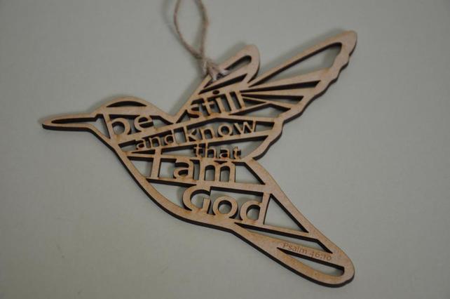 Be Still and Know Wooden Hanging Bird - The Christian Gift Company