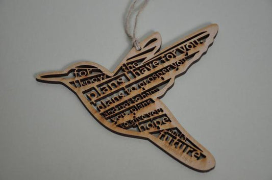For I Know the Plans Wooden Hanging Bird - The Christian Gift Company