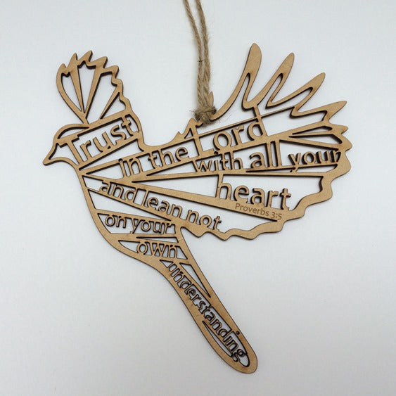 Trust in the Lord Wooden Hanging Bird - The Christian Gift Company