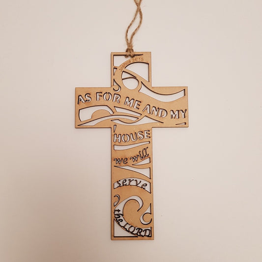 As For Me And My House Laser Cut Cross - The Christian Gift Company