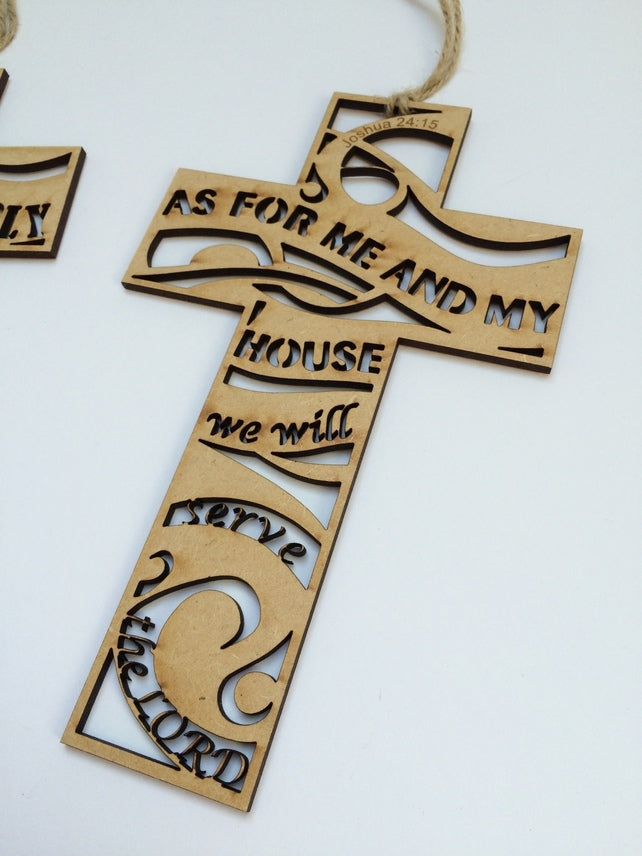 As For Me And My House Laser Cut Cross - The Christian Gift Company
