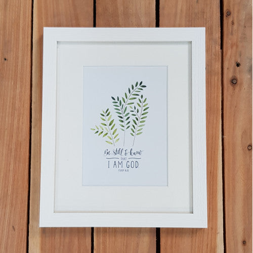 Be Still Fern A5 Framed Print - The Christian Gift Company