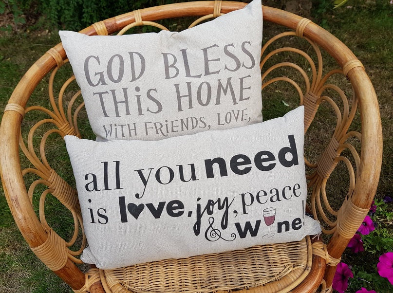 Cushion God Bless This Home With Love & Laughter - The Christian Gift Company